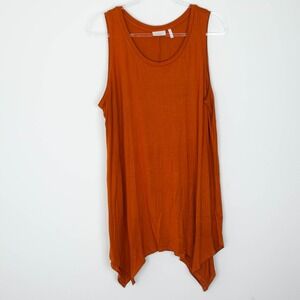 Logo Layers‎ Lori Goldstein Womens Sleeveless Tunic Tank Size L Orange Lagenlook